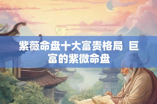 紫薇命盘十大富贵格局  巨富的紫微命盘