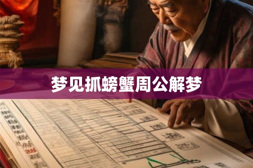 梦见抓螃蟹周公解梦