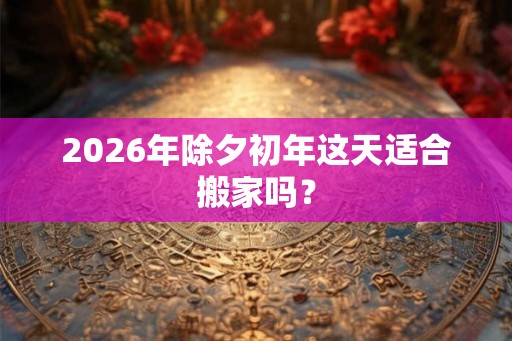 2026年除夕初年这天适合搬家吗？