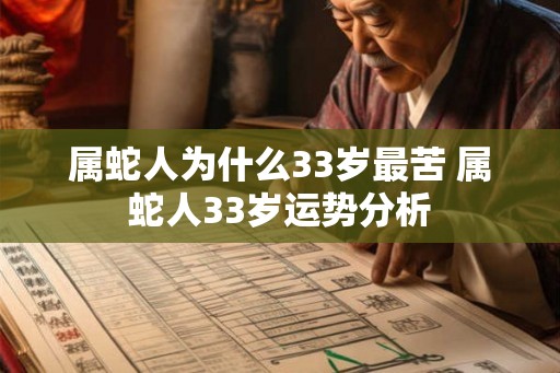 属蛇人为什么33岁最苦 属蛇人33岁运势分析 属蛇人为什么33岁最苦 属蛇人33岁运势分析