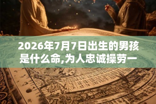 2026年7月7日出生的男孩是什么命,为人忠诚操劳一生