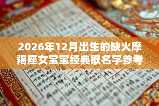 2026年12月出生的缺火摩羯座女宝宝经典取名字参考