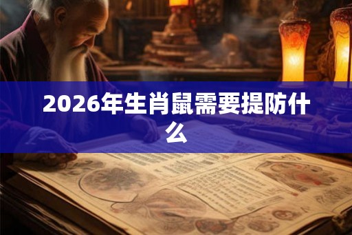 2026年生肖鼠需要提防什么