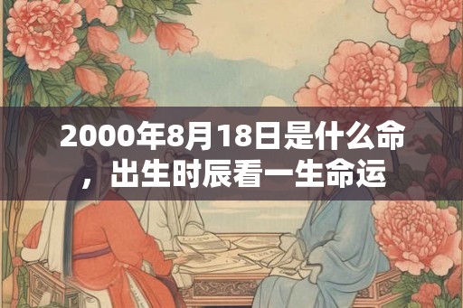2000年8月18日是什么命，出生时辰看一生命运