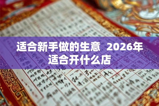 适合新手做的生意  2026年适合开什么店
