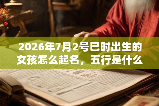 2026年7月2号巳时出生的女孩怎么起名，五行是什么？