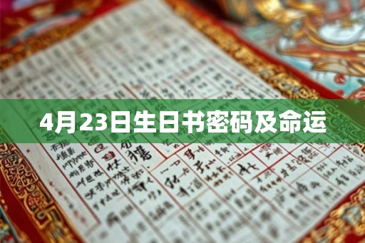 4月23日生日书密码及命运