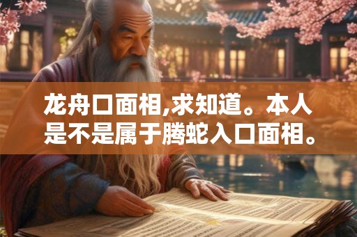 龙舟口面相,求知道。本人是不是属于腾蛇入口面相。
