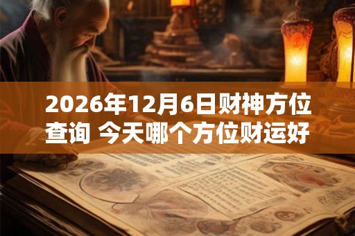 2026年12月6日财神方位查询 今天哪个方位财运好 2026年12月6日财神方位查询 今天哪个方位财运好