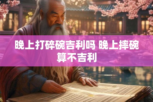 晚上打碎碗吉利吗 晚上摔碗算不吉利