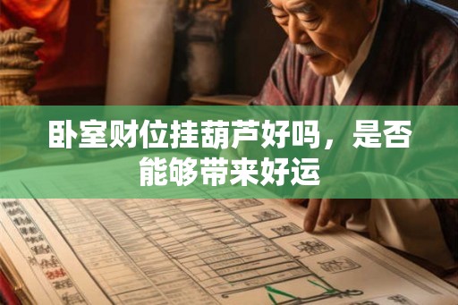 卧室财位挂葫芦好吗，是否能够带来好运