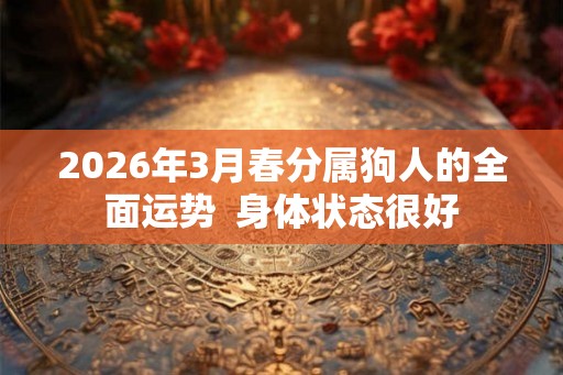 2026年3月春分属狗人的全面运势 身体状态很好 2026年3月春分属狗人的全面运势 身体状态很好