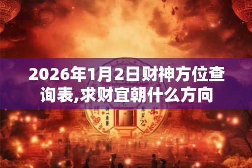 2026年1月2日财神方位查询表,求财宜朝什么方向