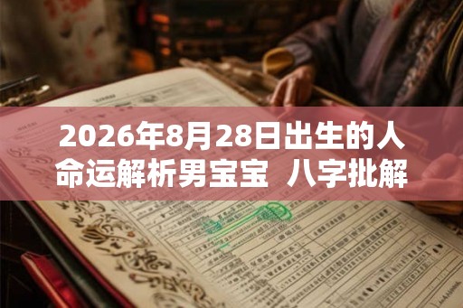 2026年8月28日出生的人命运解析男宝宝  八字批解