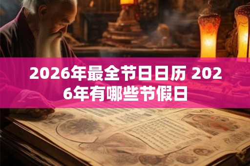 2026年最全节日日历 2026年有哪些节假日