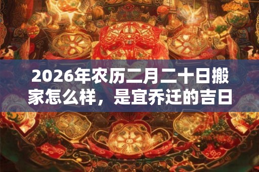 2026年农历二月二十日搬家怎么样，是宜乔迁的吉日吗？