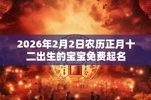2026年2月2日农历正月十二出生的宝宝免费起名