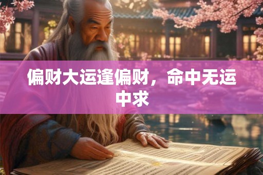 偏财大运逢偏财，命中无运中求