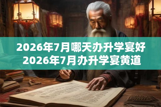 2026年7月哪天办升学宴好 2026年7月办升学宴黄道吉日一览
