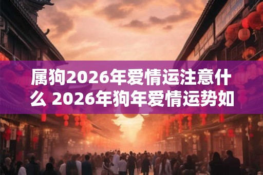 属狗2026年爱情运注意什么 2026年狗年爱情运势如何 属狗2026年爱情运注意什么 2026年狗年爱情运势如何