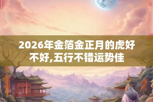 2026年金箔金正月的虎好不好,五行不错运势佳