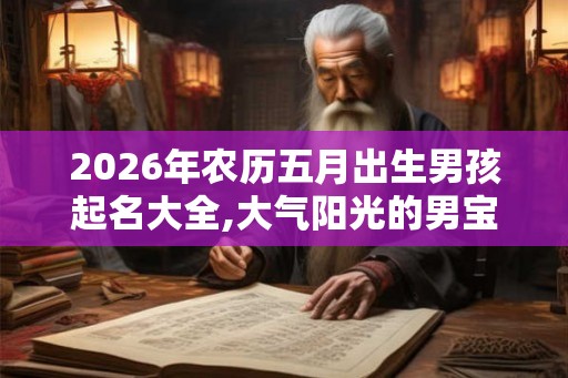 2026年农历五月出生男孩起名大全,大气阳光的男宝宝名字