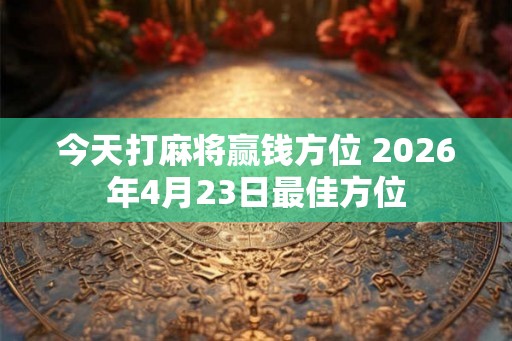今天打麻将赢钱方位 2026年4月23日最佳方位