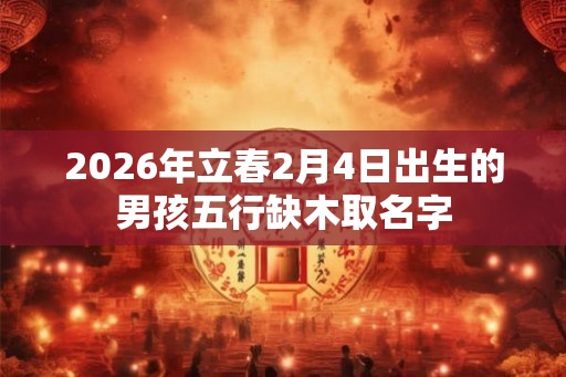 2026年立春2月4日出生的男孩五行缺木取名字