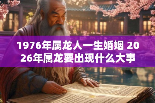 1976年属龙人一生婚姻 2026年属龙要出现什么大事 1976年属龙人一生婚姻 2026年属龙要出现什么大事