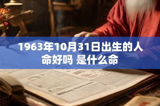 1963年10月31日出生的人命好吗 是什么命