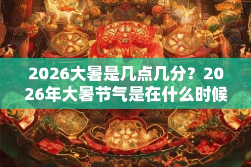 2026大暑是几点几分？2026年大暑节气是在什么时候？大暑会中暑？