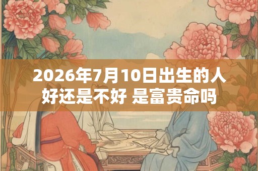 2026年7月10日出生的人好还是不好 是富贵命吗 2026年7月10日出生的人好还是不好 是富贵命吗