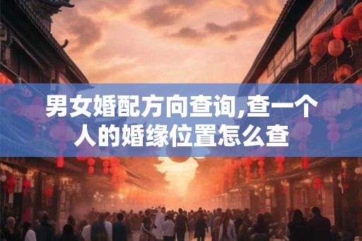 男女婚配方向查询,查一个人的婚缘位置怎么查