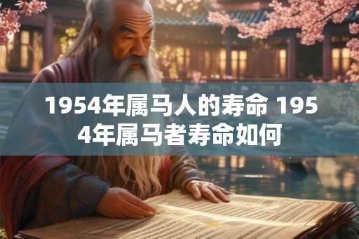 1954年属马人的寿命 1954年属马者寿命如何