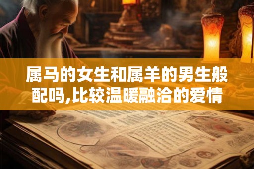 属马的女生和属羊的男生般配吗,比较温暖融洽的爱情 属马的女生和属羊的男生般配吗,比较温暖融洽的爱情