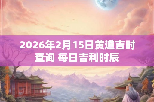 2026年2月15日黄道吉时查询 每日吉利时辰