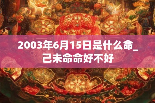 2003年6月15日是什么命_己未命命好不好