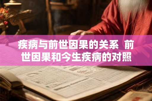 疾病与前世因果的关系  前世因果和今生疾病的对照