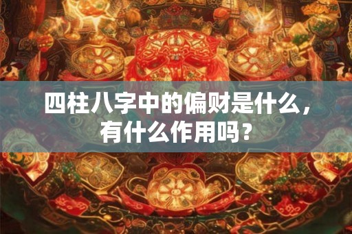 四柱八字中的偏财是什么,有什么作用吗? 四柱八字中的偏财是什么,有什么作用吗?