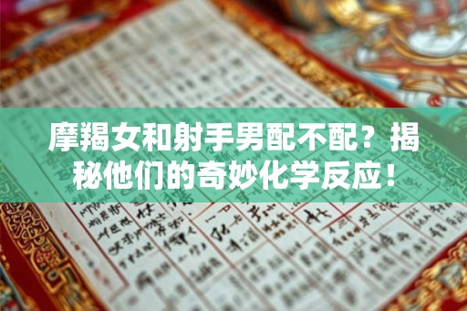 摩羯女和射手男配不配？揭秘他们的奇妙化学反应！