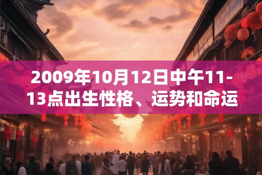 2009年10月12日中午11-13点出生性格、运势和命运