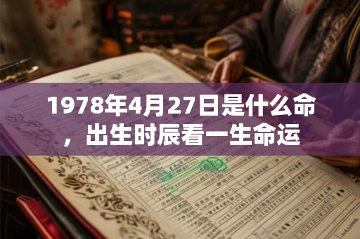 1978年4月27日是什么命，出生时辰看一生命运