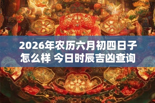 2026年农历六月初四日子怎么样 今日时辰吉凶查询