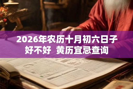 2026年农历十月初六日子好不好 黄历宜忌查询 2026年农历十月初六日子好不好 黄历宜忌查询