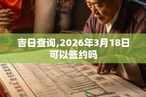 吉日查询,2026年3月18日可以签约吗