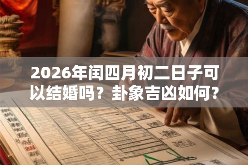 2026年闰四月初二日子可以结婚吗？卦象吉凶如何？