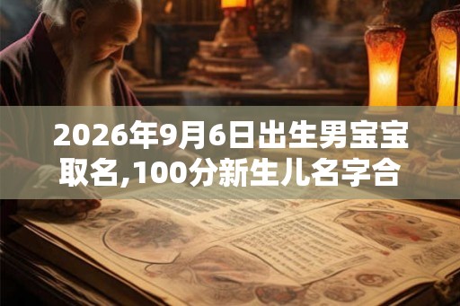 2026年9月6日出生男宝宝取名,100分新生儿名字合集
