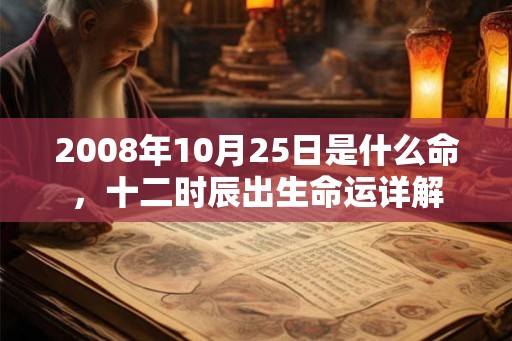 2008年10月25日是什么命，十二时辰出生命运详解