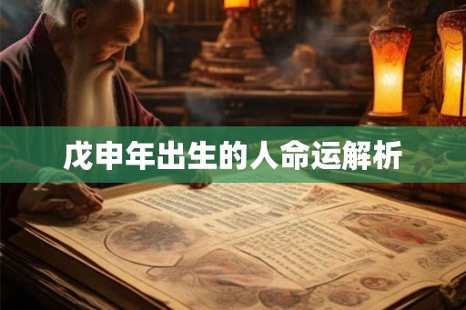 戊申年出生的人命运解析