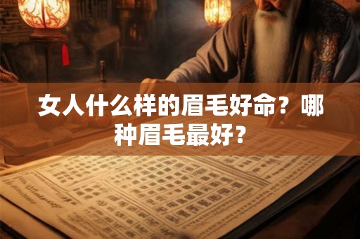 女人什么样的眉毛好命？哪种眉毛最好？